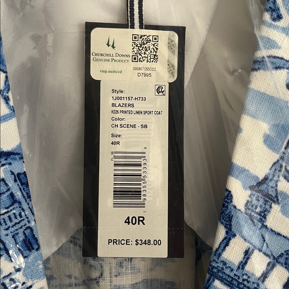 Vineyard Vines Linen Kentucky Derby Blazer 40R - Picture 3 of 4